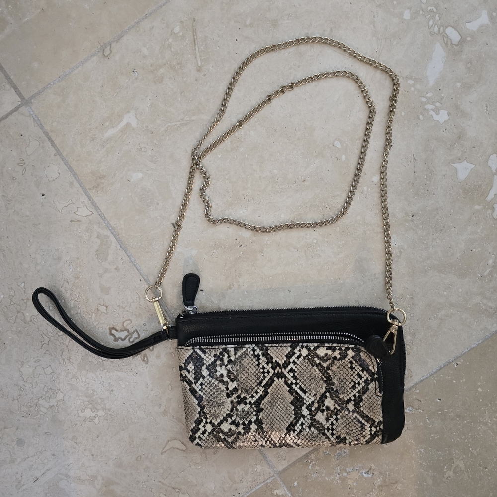 Stylish Snake Print Crossbody Bag